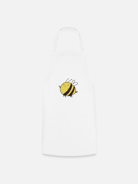 Plüschmors Plattdeutsch Hummel Biene Insekt - Kochschürze - Weiß