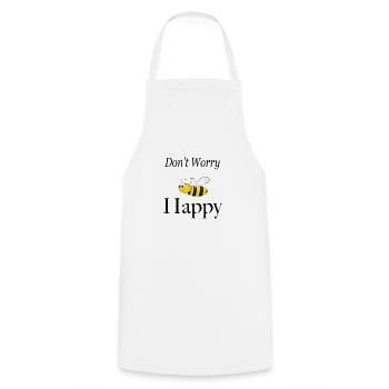 Don't worry bee happy funny bumble bee - Cooking Apron - white - Front - AI Model Male 185 dark (185cm)