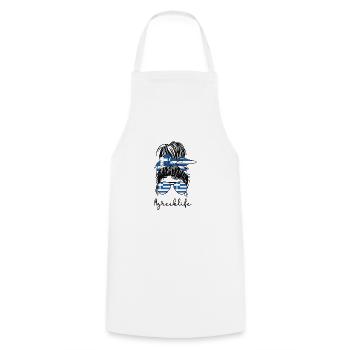 Greek Greece Flag Greek Roots - Cooking Apron - white - Front - AI Model Male 185 dark (185cm)