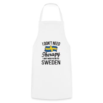 Suédois Suède Origine Drapeau suédois - Tablier de cuisine - blanc - Devant - AI Model Male 185 dark (185cm)