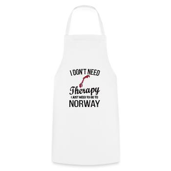 Norwegian Norway origin Norwegian flag - Cooking Apron - white - Front - AI Model Male 185 dark (185cm)
