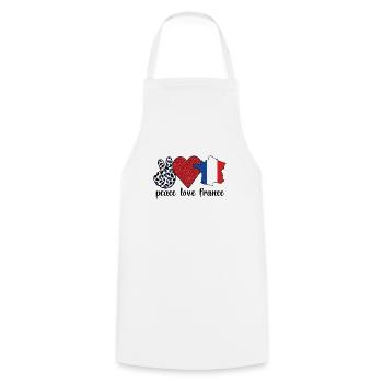 Français Racines Français du drapeau de la France - Tablier de cuisine - blanc - Devant - AI Model Male 185 dark (185cm)