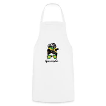 Fières racines jamaïcaines jamaïcaines - Tablier de cuisine - blanc - Devant - AI Model Male 185 dark (185cm)