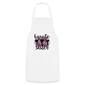 Cadeau de soeur de karaté fier de soeur de karaté - Tablier de cuisine - blanc - Devant - AI Model Male 185 dark (185cm)