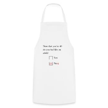 Funny 40th Birthday Birthday Celebrant Happy Bday - Cooking Apron - white - Front - AI Model Male 185 dark (185cm)