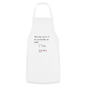 Funny 18th Birthday Birthday Celebrant Happy Bday - Cooking Apron - white - Front - AI Model Male 185 dark (185cm)