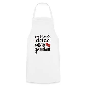 Proud Theatre Grandma Theatre Actor Grandmother - Cooking Apron - white - Front - AI Model Male 185 dark (185cm)