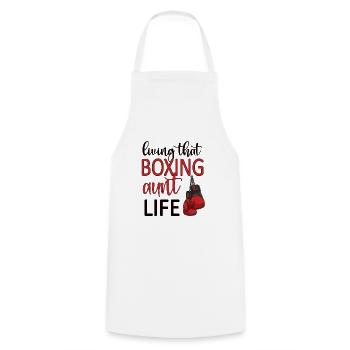 Boxing Aunt Gift Box Aunt By Boxer Proud Aunt - Cooking Apron - white - Front - AI Model Male 185 dark (185cm)