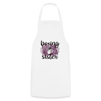 Boxe Sœur Fière Boxe Sœur Boxer Cadeau - Tablier de cuisine - blanc - Devant - AI Model Male 185 dark (185cm)
