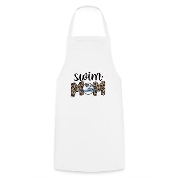 Fière maman nageuse Maman nageuse Maman - Tablier de cuisine - blanc - Devant - AI Model Male 185 dark (185cm)