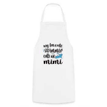 Proud Swimming Mimi Swimmer Mimi Grandma Gift - Cooking Apron - white - Front - AI Model Male 185 dark (185cm)