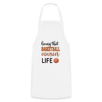 Proud Basketball Cousin Of a Basketball Player - Cooking Apron - white - Front - AI Model Male 185 dark (185cm)