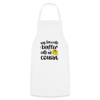 Proud softball cousin softball player cousin - Cooking Apron - white - Front - AI Model Male 185 dark (185cm)
