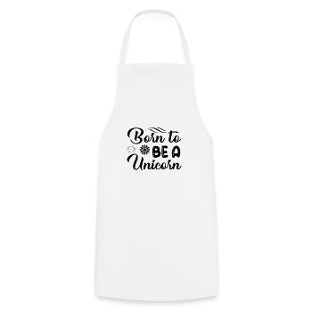 Né pour être une licorne Licorne - Tablier de cuisine - blanc - Devant - AI Model Male 185 dark (185cm)