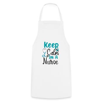 Restez calme chez une infirmière - Tablier de cuisine - blanc - Devant - AI Model Male 185 dark (185cm)