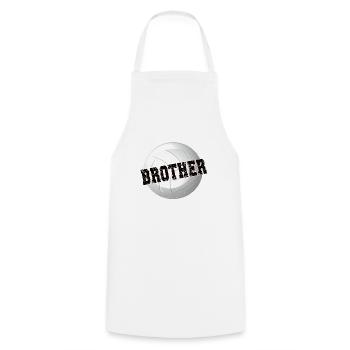 Proud volleyball brother Volleyball player brother - Cooking Apron - white - Front - AI Model Male 185 dark (185cm)