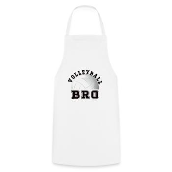 Proud volleyball brother Volleyball player brother - Cooking Apron - white - Front - AI Model Male 185 dark (185cm)
