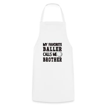Proud volleyball brother Volleyball player brother - Cooking Apron - white - Front - AI Model Male 185 dark (185cm)