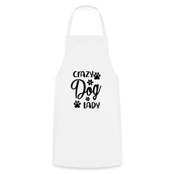 Crazy dog lady - Cooking Apron - white - Front - AI Model Male 185 dark (185cm)