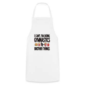 Funny Gymnastics Brother Of A Gymnast Brother - Cooking Apron - white - Front - AI Model Male 185 dark (185cm)