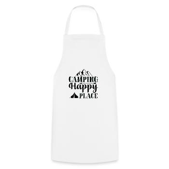 Camping Happy Place Hiking Shirt - Cooking Apron - white - Front - AI Model Male 185 dark (185cm)