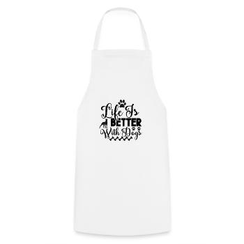 La vie est meilleure avec les chiens - Tablier de cuisine - blanc - Devant - AI Model Male 185 dark (185cm)