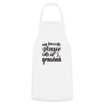 Fière hockey sur gazon Grand-mère Joueuse de hockey sur gazon Grand-mère - Tablier de cuisine - blanc - Devant - AI Model Male 185 dark (185cm)