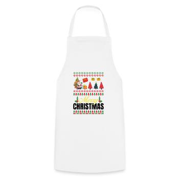 Fröhliche Weihnachten Ugly Christmas Sweater - Kochschürze - Weiß - Vorne - AI Model Male 185 dark (185cm)