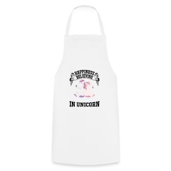 Le bonheur de croire aux licornes Licorne - Tablier de cuisine - blanc - Devant - AI Model Male 185 dark (185cm)