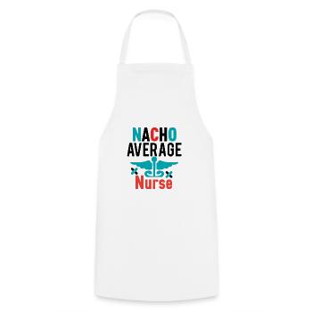 Nacho Average Krankenschwester - Kochschürze - Weiß - Vorne - AI Model Male 185 dark (185cm)