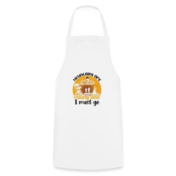 Camping Camper Nature dicton drôle - Tablier de cuisine - blanc - Devant - AI Model Male 185 dark (185cm)