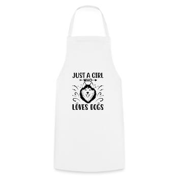 JUSTE UNE FILLE QUI AIME LES CHIENS - Tablier de cuisine - blanc - Devant - AI Model Male 185 dark (185cm)