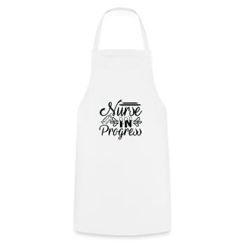 Nurse in Progress - Cooking Apron - white - Front - AI Model Male 185 dark (185cm)