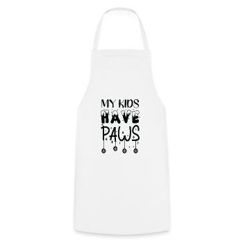 MY CHILDREN HAVE PAWS - Cooking Apron - white - Front - AI Model Male 185 dark (185cm)