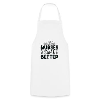 Nurses do it better - Cooking Apron - white - Front - AI Model Male 185 dark (185cm)