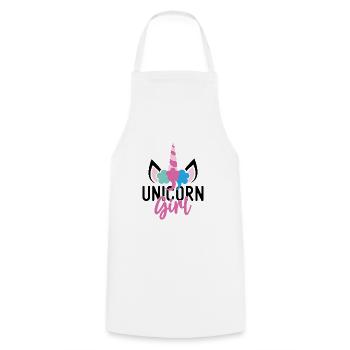 Licorne Fille Licorne - Tablier de cuisine - blanc - Devant - AI Model Male 185 dark (185cm)