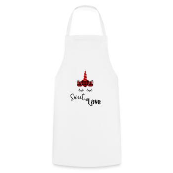 Douce Licorne d’amour - Tablier de cuisine - blanc - Devant - AI Model Male 185 dark (185cm)