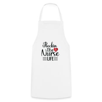 Rockin The Nurse Life - Cooking Apron - white - Front - AI Model Male 185 dark (185cm)