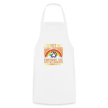 Les licornes sont des poneys armés Licorne - Tablier de cuisine - blanc - Devant - AI Model Male 185 dark (185cm)