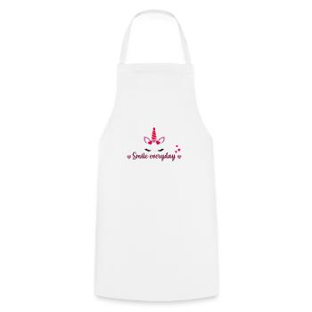 sourire tous les jours Licorne - Tablier de cuisine - blanc - Devant - AI Model Male 185 dark (185cm)