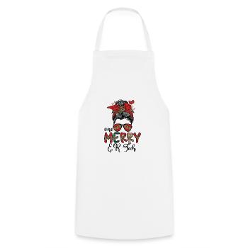 ER Tech Technicien salle d’urgence de Noël - Tablier de cuisine - blanc - Devant - AI Model Male 185 dark (185cm)