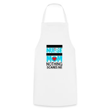 Nurse Mom - Cooking Apron - white - Front - AI Model Male 185 dark (185cm)