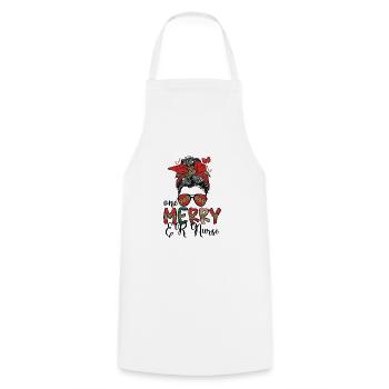 Infirmière de salle d’urgence Noël Infirmière d’urgence Cadeaux de Noël - Tablier de cuisine - blanc - Devant - AI Model Male 185 dark (185cm)