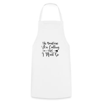 Les montagnes appellent chemise de randonnée - Tablier de cuisine - blanc - Devant - AI Model Male 185 dark (185cm)