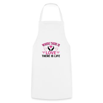 Where there is love, there is also the nurse - Cooking Apron - white - Front - AI Model Male 185 dark (185cm)