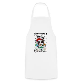Border Collie Christmas Border Collie Xmas Gifts - Cooking Apron - white - Front - AI Model Male 185 dark (185cm)