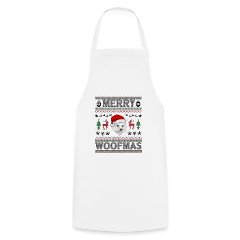 Westie Christmas Golden Dog Gift - Cooking Apron - white - Front - AI Model Male 185 dark (185cm)