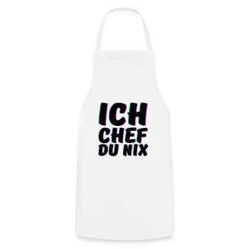 Ich Chef du Nix Spruch Big Boss - Kochschürze - Weiß - Vorne - AI Model Male 185 dark (185cm)