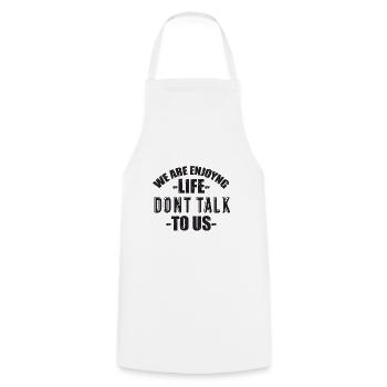 Weekend with friends in the group Drink and - Cooking Apron - white - Front - AI Model Male 185 dark (185cm)