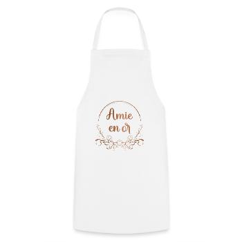 Amie en or - Meilleure amie du monde - Tablier de cuisine - blanc - Devant - AI Model Male 185 dark (185cm)